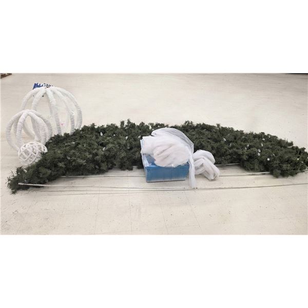(4) Ceiling Garlands w/ (3) Decorative Balls & Netting – 12’ Long – Condi