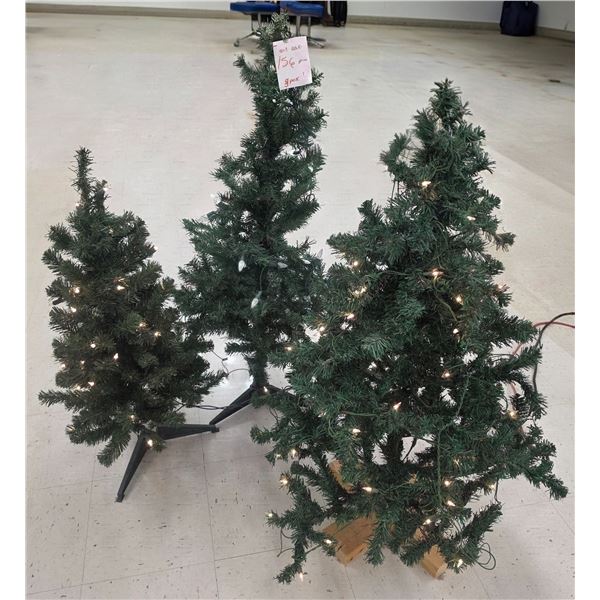 (3) Christmas Trees w/ Lights – up to 4’