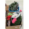 Image 1 : Lot of Christmas Décor - Wreaths, Garlands, Stocking, etc.