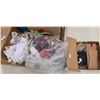 Image 1 : Assorted Christmas Lot – Lights, Fabric, Ribbon, etc.