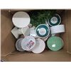 Image 2 : Lot of Assorted Kitchen & Household Items – Rolls of Shelf Liner, Iron, Ramekins, etc.