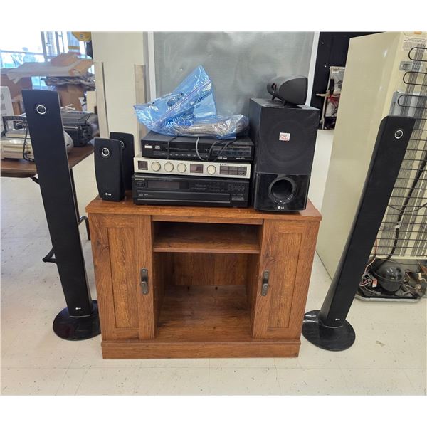 Entertainment System w/ Wooden Cabinet