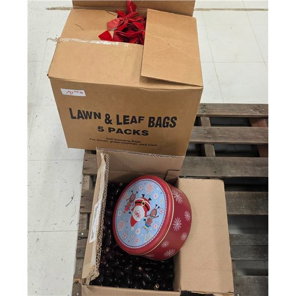 Lot of Christmas Light Bulbs, Bows, Ornaments, etc.