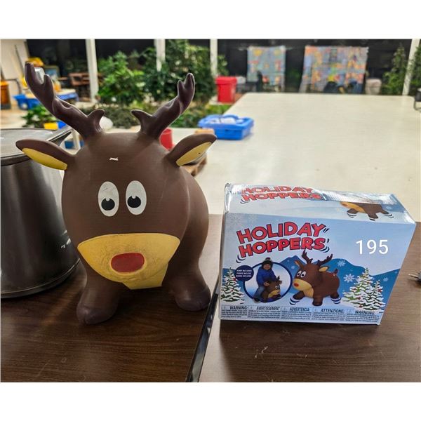 Reindeer Holiday Hopper IN BOX (inflated one is shown for display purposes)