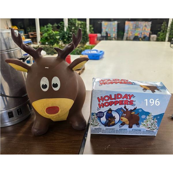 Reindeer Holiday Hopper IN BOX (inflated one is shown for display purposes)