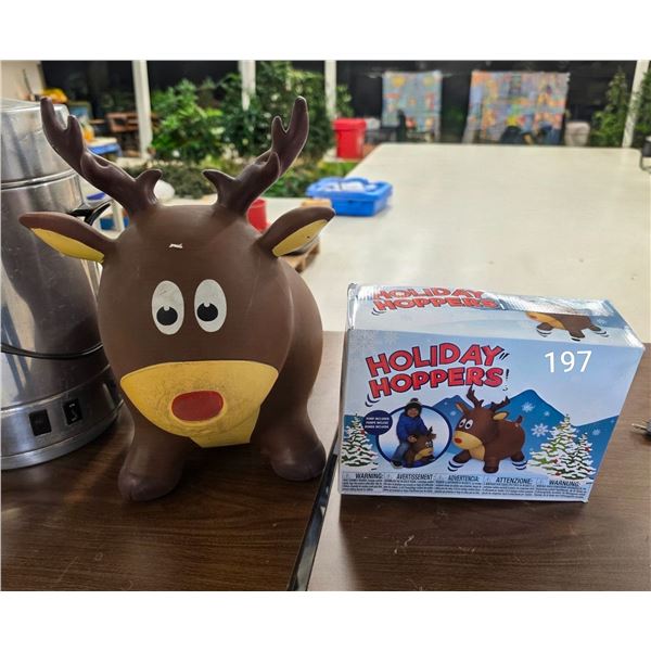 Reindeer Holiday Hopper IN BOX (inflated one is shown for display purposes)