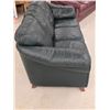 Image 2 : Green Faux Leather Couch – L 80” x W 32”x H 36”