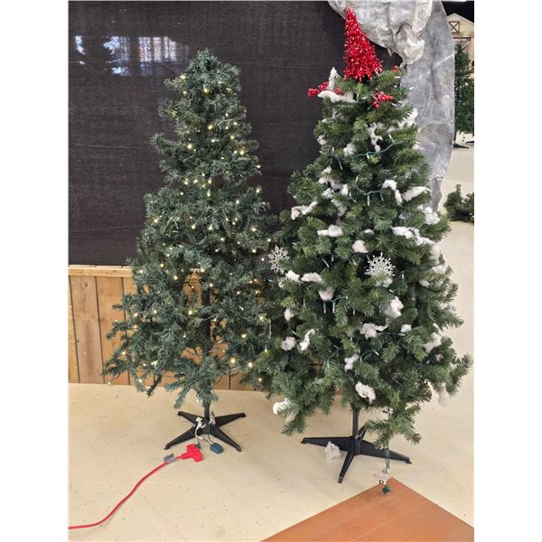 (2) 6’ Christmas Trees w/ Lights – Working