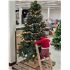 Image 1 : 7’ Decorated Christmas Tree w/ Lights & Elf on Ladder