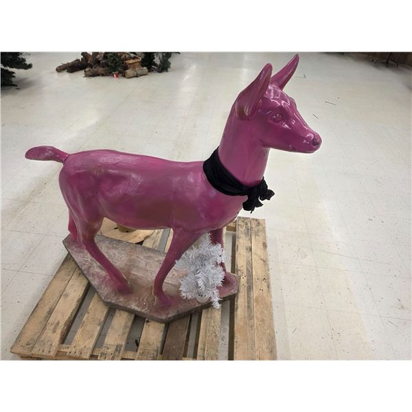 Pink Cement Deer Statue – 4’ Tall