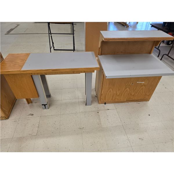 Wood Cabinet & Desk – 2’x 3’x 4’H