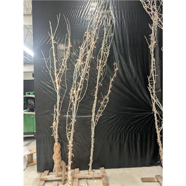 (3) Lighted White Artificial Birch Trees – 10’ to 12’ Tall