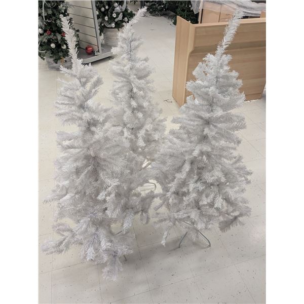 (3) White Christmas Trees – 5’ Tall