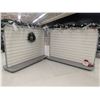 Image 1 : (2) Slat-Board Wall Display Units on Wheels (one broken) – 6’ x 9’