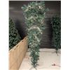 Image 1 : Upside-Down Christmas Tree w/ Lights (White) – 8’ Tall