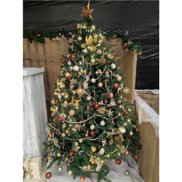 8’ Decorated Christmas Tree w/ Lights