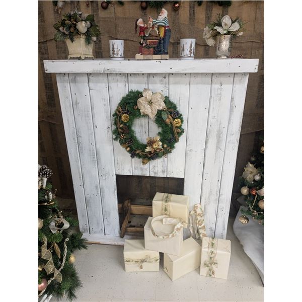 Fake Fireplace Christmas Display w/ Gifts etc.