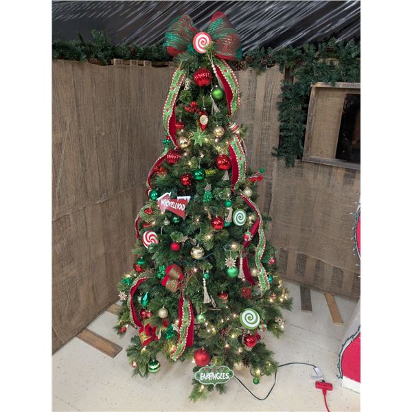 7’ Decorated Christmas Tree w/ Lights