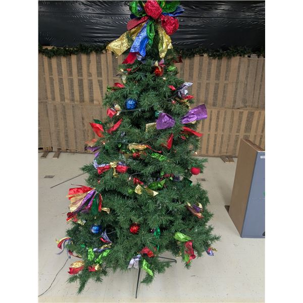 7’ Decorated Christmas Tree w/ Lights