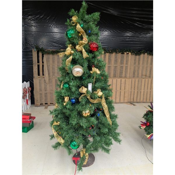 8’ Decorated Christmas Tree w/ Lights