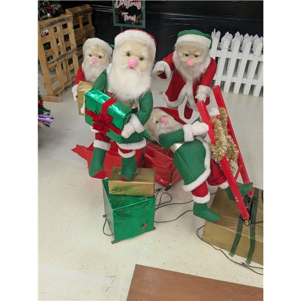 (4) Motorized Santas (need repair)