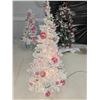 Image 1 : Pink and White 6’ Decorated Christmas Tree w/ Lights