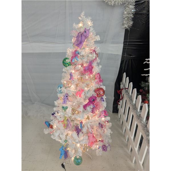 6’ White “My Little Pony” Decorated Christmas Tree w/ Lights