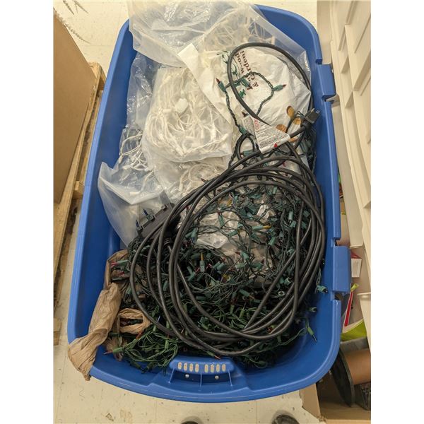 Large Bin of Christmas Lights