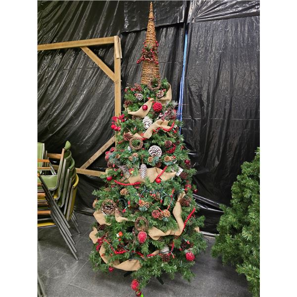 7’ Rustic Decorated Christmas Tree w/ Lights
