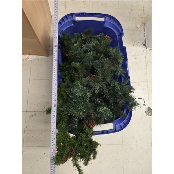 Christmas Tree Pieces in Bin