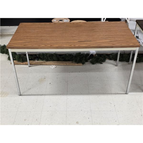 Wooden Table w/ Metal Legs – 60”x 30”x 30”H