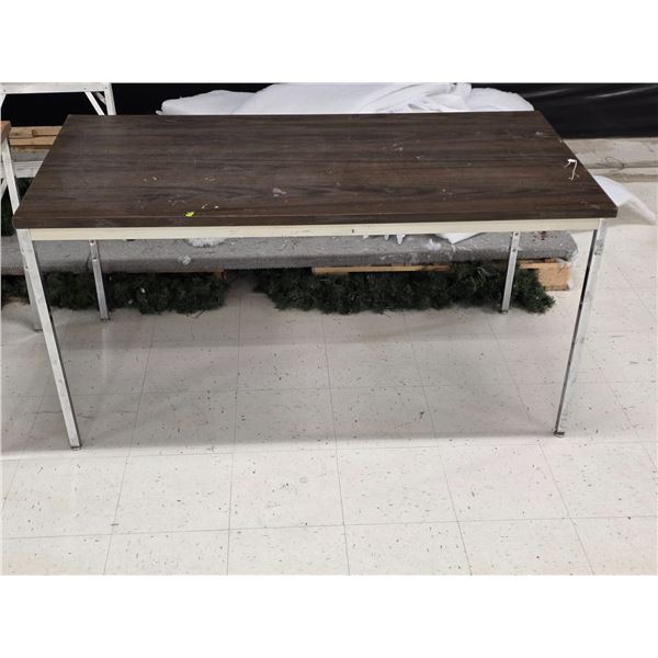 Wooden Table w/ Metal Legs – 60”x 30”x 30”H
