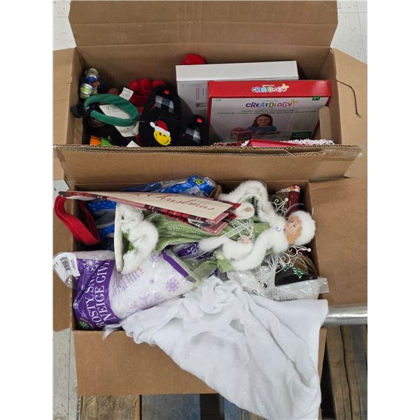 (2) Boxes of Christmas Décor, Craft, etc.