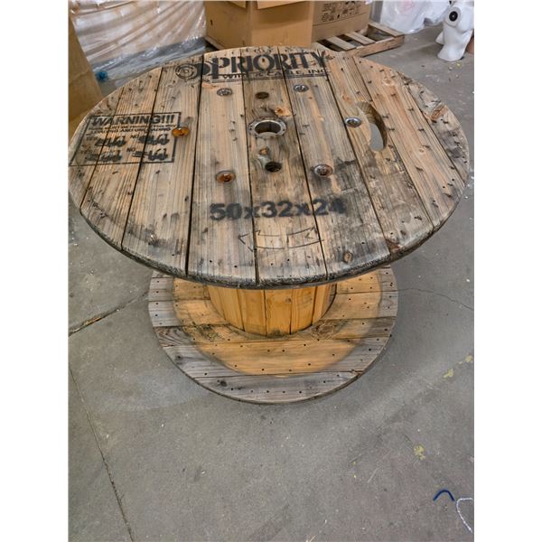 Large Wooden Wire Spool (Empty) – 4’ x 3’H