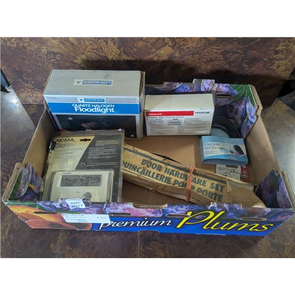 Assorted NIB Lot – Floodlight, Thermostat, Hardware, etc.