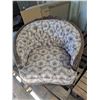 Image 1 : Vintage Wood Carved Upholstered Accent Chair