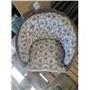 Image 2 : Vintage Wood Carved Upholstered Accent Chair
