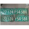Image 1 : (2) Pairs Vintage Saskatchewan License Plates (1969)