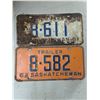 Image 1 : 1961 & 1963 Saskatchewan Trailer Plates