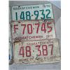 Image 2 : (6) Early 1970’s Saskatchewan License Plates