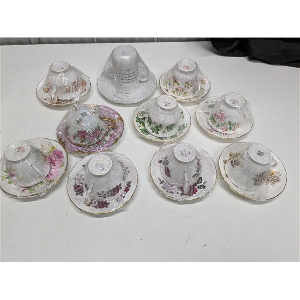 (9) Chinaware Teacup & Saucer Sets