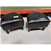 Image 4 : LOT DE 2 POUFS SIMILICUIR NOIR