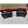 Image 3 : LOT DE 2 POUFS SIMILICUIR NOIR