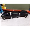 Image 2 : LOT DE 3 POUFS SIMILICUIR NOIR