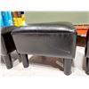 Image 3 : LOT DE 3 POUFS SIMILICUIR NOIR