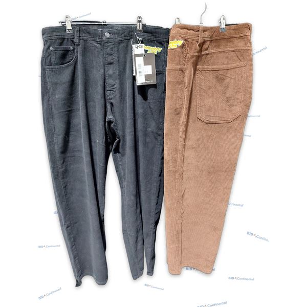 LOT DE 2 PANTALONS HOMEBOY VELOURS CÔTELÉ ASSORTIS NOIR GRANDEUR: 34X34 ET BRUN GRANDEUR: 34X32 XTRA