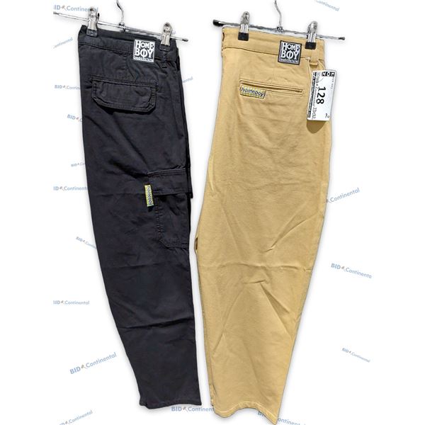 LOT DE 2 PANTALONS HOMEBOY ASSORTIS CARGO NOIR ET CHINO CARAMEL GRANDEUR: 33X32 XTRA CARGO ET MONSTE