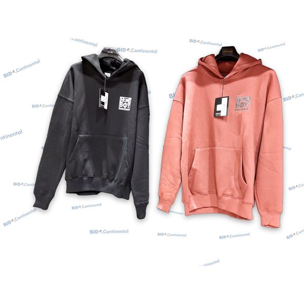 LOT DE 2 CHANDAILS À CAPUCHE HOMEBOY ASSORTIS NOIR GRANDEUR: L ET ITALIAN WINE GRANDEUR: L OLD SCHOO
