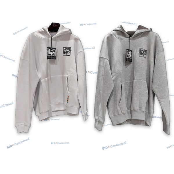 LOT DE 2 CHANDAILS À CAPUCHE HOMEBOY ASSORTIS BLANC GRANDEUR: L ET GRIS GRANDEUR: L OLD SCHOOL HOODI
