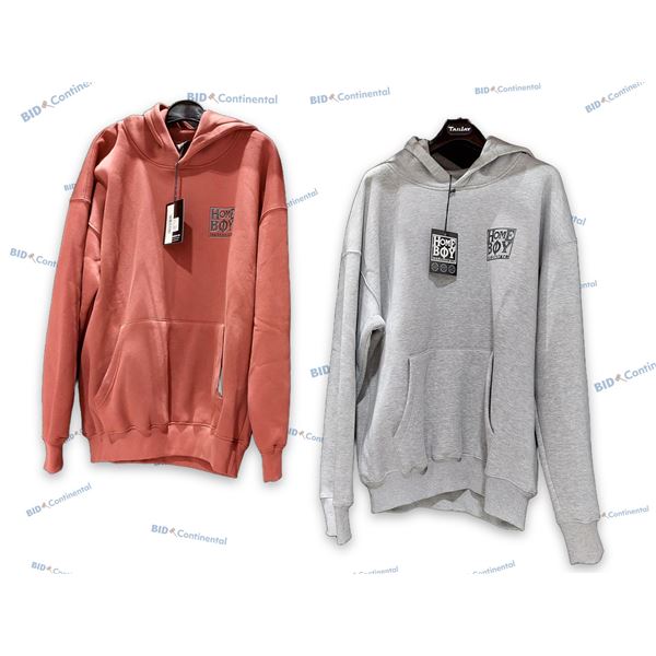 LOT DE 2 CHANDAILS À CAPUCHE HOMEBOY ASSORTIS ITALIAN WINE GRANDEUR: XL ET GRIS GRANDEUR: XL OLD SCH